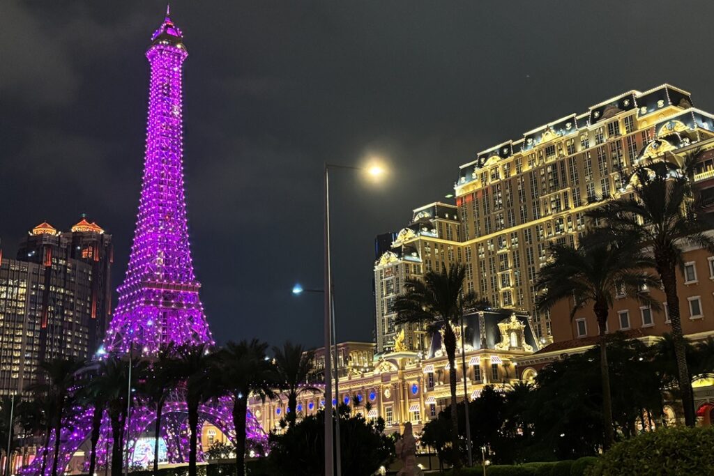 Parisian Macao casino architecture with Eiffel Tower replica