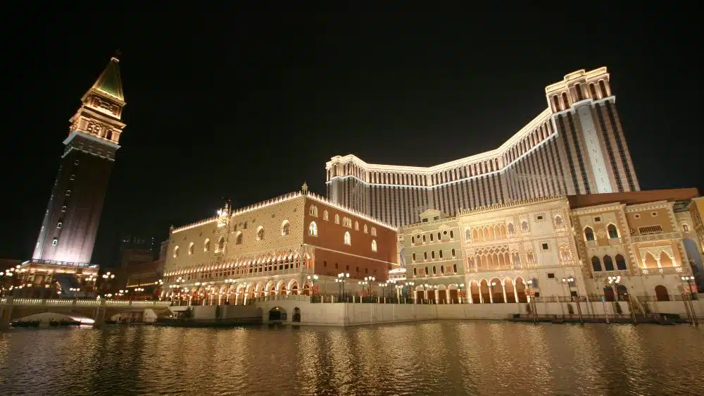 Venetian Macau casino building at night